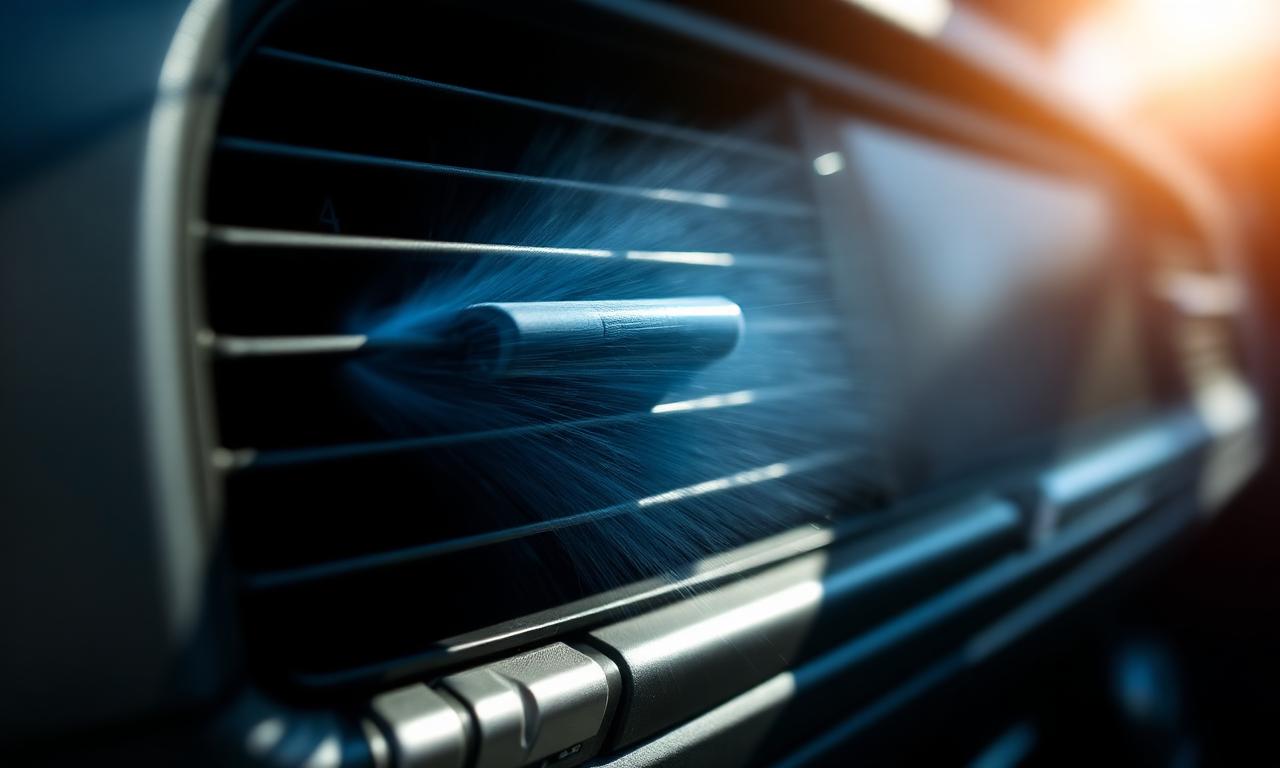 Cool air flowing from a car's dashboard A/C vent